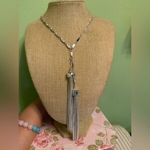 Elegant Silver Tassel Necklace